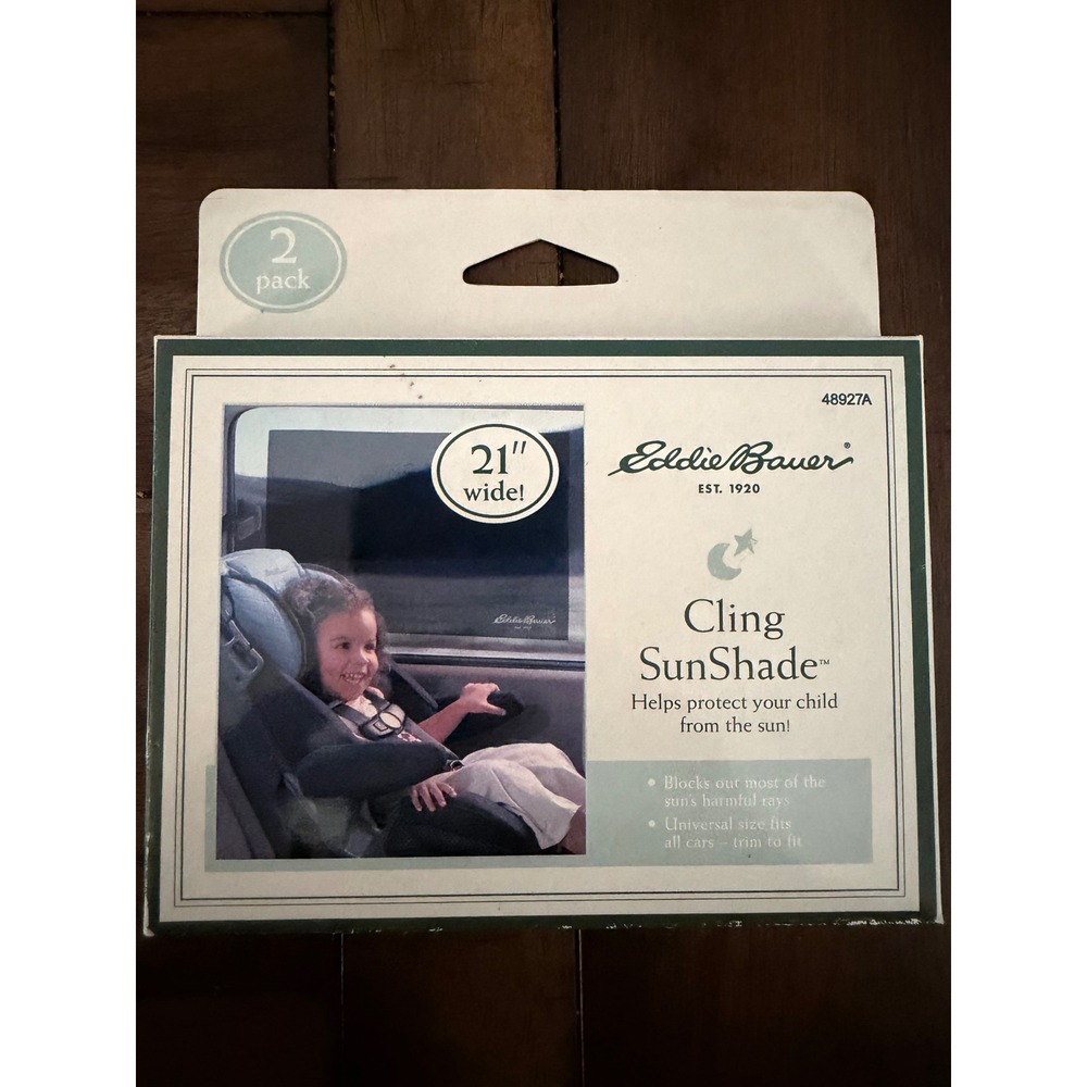 Eddie Bauer Cling SunShade 2 Pack Car Window UV Protection Static Cling 48927A